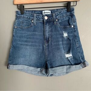 Abound High-Rise Cuffed Hem Short |‎ Medium Dark Wash